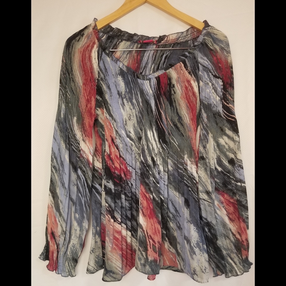 Sunny Leigh Multicolor Abstract Blouse Size Large